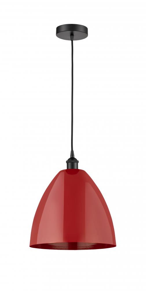 Plymouth - 1 Light - 12 inch - Matte Black - Cord hung - Mini Pendant