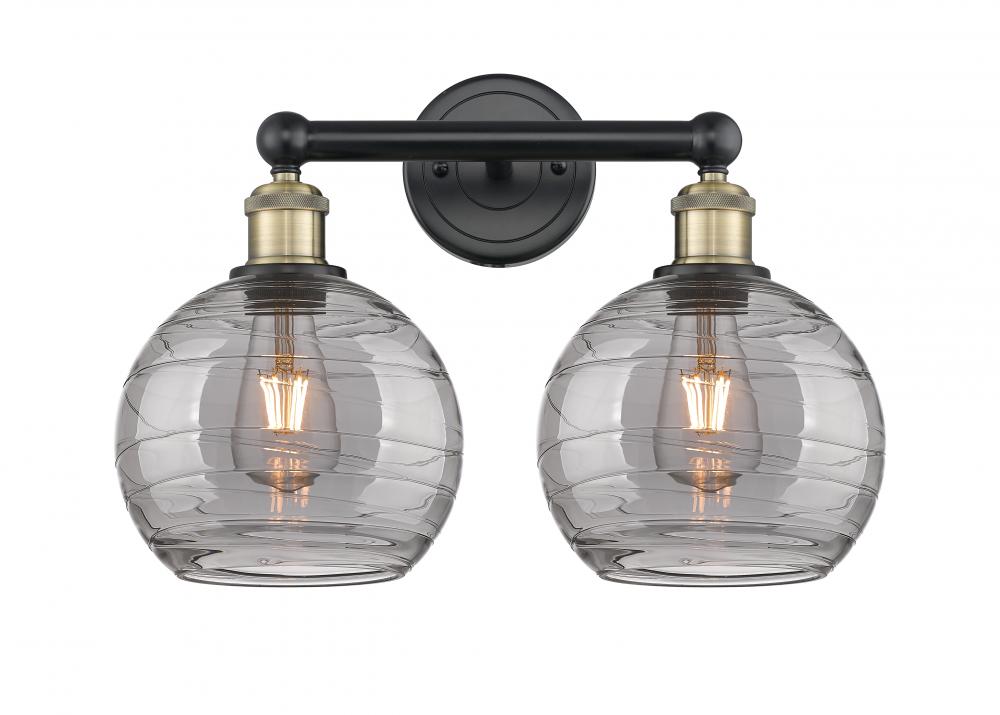 Athens Deco Swirl - 2 Light - 17 inch - Black Antique Brass - Bath Vanity Light