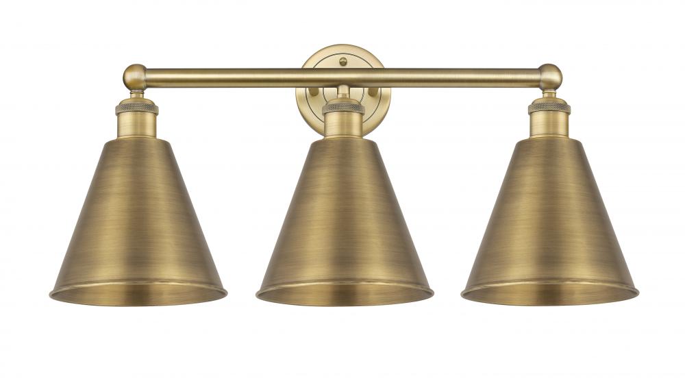 Berkshire - 3 Light - 26 inch - Brushed Brass - Bath Vanity Light