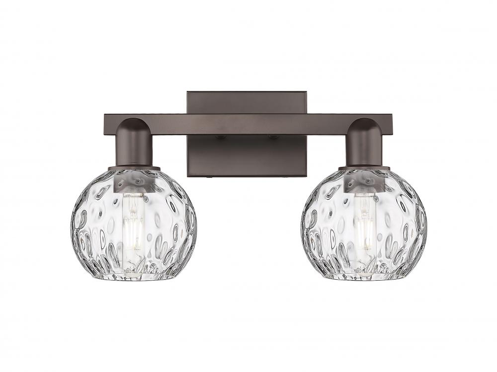 Athens Water Glass - 2 Light - 17 inch - Oil Rubbed Bronze - Bath Vanity Light
