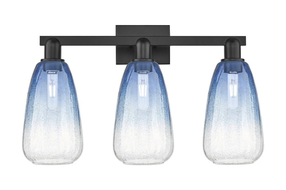 Brookhaven Almond - 3 Light - 26 inch - Matte Black - Bath Vanity Light