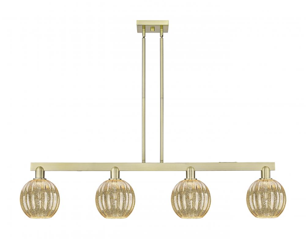 Preston - 4 Light - 48 inch - Satin Gold - Cord hung - Island Light