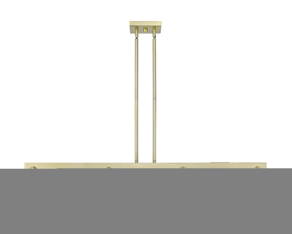 Bridal Veil - 4 Light - 48 inch - Antique Brass - Stem hung - Island Light