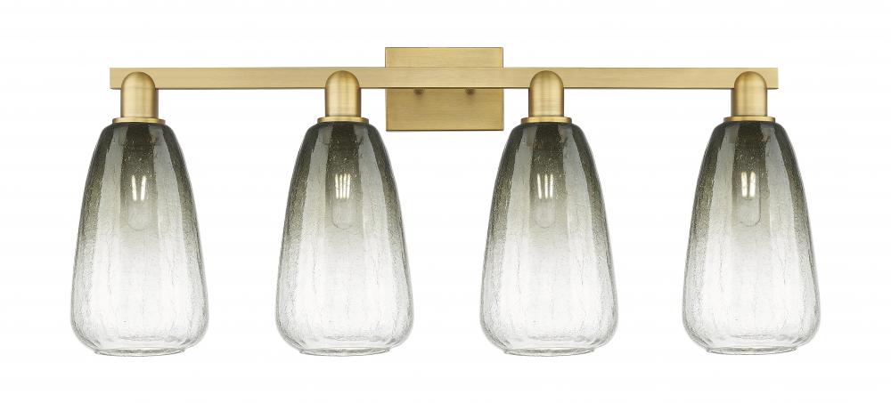 Brookhaven Almond - 4 Light - 36 inch - Brushed Brass - Bath Vanity Light