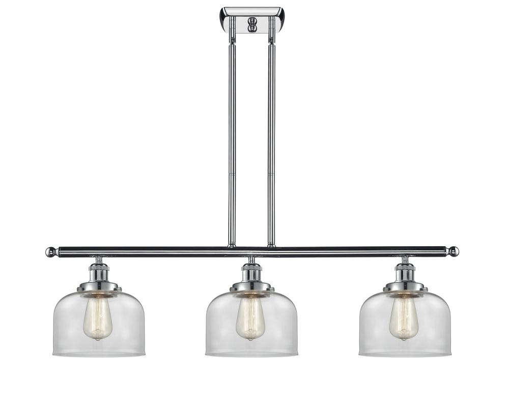 Bell - 3 Light - 36 inch - Polished Chrome - Stem Hung - Island Light