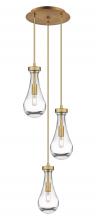 Innovations Lighting 113-451-1P-BB-G451-5CL - Owego - 3 Light - 13 inch - Brushed Brass - Multi Pendant