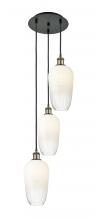 Innovations Lighting 113B-3P-BAB-G484-7OP - Brookhaven Flute - 3 Light - 14 inch - Black Antique Brass - Cord Hung - Multi Pendant