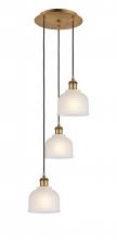 Innovations Lighting 113B-3P-BB-G411 - Dayton - 3 Light - 12 inch - Brushed Brass - Cord Hung - Multi Pendant