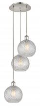 Innovations Lighting 113B-3P-PN-G122C-8CL - Athens - 3 Light - 15 inch - Polished Nickel - Cord Hung - Multi Pendant