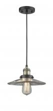 Innovations Lighting 201C-BAB-G2 - Halophane - 1 Light - 9 inch - Black Antique Brass - Cord hung - Mini Pendant