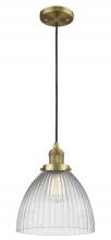 Innovations Lighting 201C-BB-G222 - Seneca Falls - 1 Light - 10 inch - Brushed Brass - Cord hung - Mini Pendant