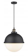 Innovations Lighting 201CSW-BAB-HFS-121-BK - Hampden - 1 Light - 13 inch - Black Antique Brass - Cord hung - Pendant