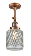 Innovations Lighting 201F-AC-G262 - Stanton - 1 Light - 6 inch - Antique Copper - Semi-Flush Mount