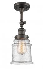 Innovations Lighting 201F-OB-G184-LED - Canton - 1 Light - 6 inch - Oil Rubbed Bronze - Adjustable Semi-Flush Mount