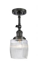 Innovations Lighting 201F-OB-G302 - Colton - 1 Light - 6 inch - Oil Rubbed Bronze - Semi-Flush Mount