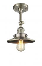 Innovations Lighting 201F-SN-M2 - Railroad - 1 Light - 8 inch - Brushed Satin Nickel - Semi-Flush Mount