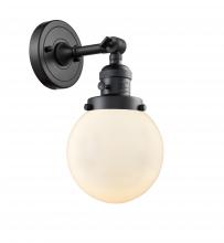 Innovations Lighting 203SW-BK-G201-6 - Beacon - 1 Light - 6 inch - Matte Black - Sconce