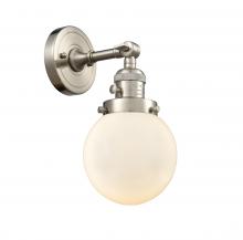 Innovations Lighting 203SW-SN-G201-6 - Beacon - 1 Light - 6 inch - Brushed Satin Nickel - Sconce