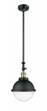 Innovations Lighting 206-BAB-HFS-84-BK - Hampden - 1 Light - 9 inch - Black Antique Brass - Stem Hung - Mini Pendant