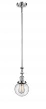 Innovations Lighting 206-PC-G204-6 - Beacon - 1 Light - 6 inch - Polished Chrome - Stem Hung - Mini Pendant