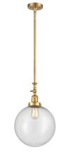 Innovations Lighting 206-SG-G204-12 - Beacon - 1 Light - 12 inch - Satin Gold - Stem Hung - Adjustable Mini Pendant