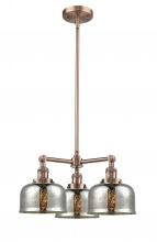 Innovations Lighting 207-AC-G78 - Bell - 3 Light - 22 inch - Antique Copper - Stem Hung - Chandelier