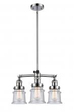 Innovations Lighting 207-PC-G184S-LED - Canton - 3 Light - 18 inch - Polished Chrome - Stem Hung - Chandelier