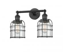 Innovations Lighting 208-BK-G52-CE - Bell Cage - 2 Light - 16 inch - Matte Black - Bath Vanity Light