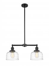 Innovations Lighting 209-BK-G713 - Bell - 2 Light - 21 inch - Matte Black - Stem Hung - Island Light