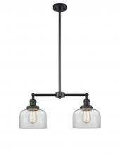 Innovations Lighting 209-BK-G72 - Bell - 2 Light - 21 inch - Matte Black - Stem Hung - Island Light