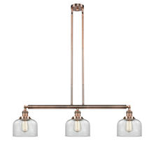 Innovations Lighting 213-AC-G72 - Bell - 3 Light - 41 inch - Antique Copper - Stem Hung - Adjustable Island Light