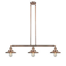 Innovations Lighting 213-AC-M3 - Railroad - 3 Light - 41 inch - Antique Copper - Stem Hung - Island Light