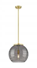 Innovations Lighting 221-1S-SG-G1213-14SM - Athens Deco Swirl - 1 Light - 14 inch - Satin Gold - Stem Hung - Pendant