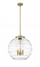 Innovations Lighting 221-3S-BB-G1213-18-LED - Athens Deco Swirl - 3 Light - 18 inch - Brushed Brass - Cord hung - Pendant