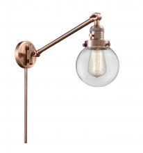 Innovations Lighting 237-AC-G202-6-LED - Beacon - 1 Light - 6 inch - Antique Copper -Adjustable Swing Arm
