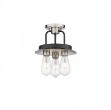 Innovations Lighting 239-3C-BSN - Kahana - 3 Light - 15 inch - Black Satin Nickel - Semi-Flush Mount