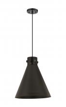 Innovations Lighting 410-1PL-BK-M411-14BK - Newton Cone - 1 Light - 14 inch - Matte Black - Cord hung - Pendant