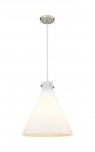 Innovations Lighting 410-1PL-SN-G411-18WH - Newton Cone - 1 Light - 18 inch - Satin Nickel - Cord hung - Pendant