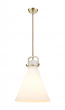 Innovations Lighting 410-1SL-CB-G411-14WH - Newton Cone - 1 Light - 14 inch - Champagne Bronze - Pendant