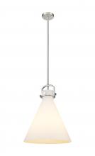 Innovations Lighting 410-1SL-SN-G411-16WH - Newton Cone - 1 Light - 16 inch - Satin Nickel - Pendant