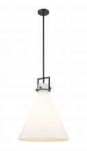 Innovations Lighting 411-1SL-BK-G411-18WH - Newton Cone - 1 Light - 18 inch - Matte Black - Cord hung - Pendant