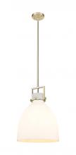 Innovations Lighting 411-1SL-CB-G412-14WH - Newton Bell - 1 Light - 14 inch - Champagne Bronze - Pendant