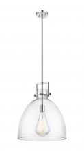 Innovations Lighting 411-1SL-PN-G412-16CL - Newton Bell - 1 Light - 16 inch - Polished Nickel - Pendant