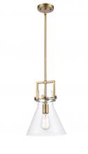 Innovations Lighting 411-1SM-BB-G411-10CL - Newton Cone - 1 Light - 10 inch - Brushed Brass - Mini Pendant