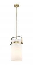 Innovations Lighting 413-1SM-BB-G413-1S-8WH - Pilaster - 1 Light - 8 inch Glass - Brushed Brass - Pendant