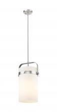 Innovations Lighting 413-1SM-SN-G413-1S-8WH - Pilaster - 1 Light - 8 inch Glass - Satin Nickel - Pendant