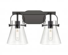 Innovations Lighting 423-2W-BK-G411-6CL - Pilaster II Cone - 2 Light - 17 inch - Matte Black - Bath Vanity Light