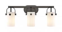 Innovations Lighting 423-3W-BK-G423-7WH - Pilaster - 3 Light - 24 inch - Matte Black - Bath Vanity Light