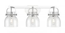 Innovations Lighting 423-3W-PC-G412-6CL - Pilaster II Bell - 3 Light - 27 inch - Polished Chrome - Bath Vanity Light