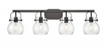 Innovations Lighting 423-4W-BK-G410-6SDY - Pilaster II Sphere - 4 Light - 37 inch - Matte Black - Bath Vanity Light